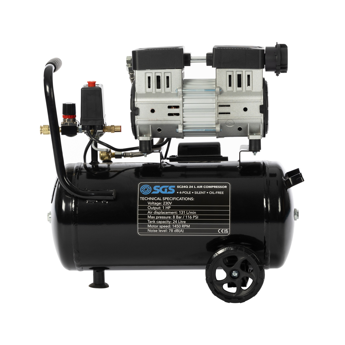 SGS 24 Litre Direct Drive Air Compressor | 4.6 CFM | 116 PSI